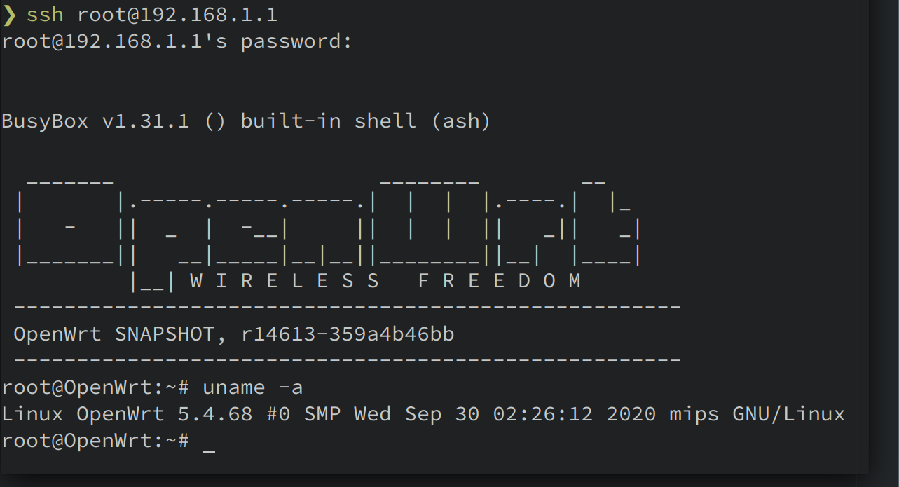 SSH into OpenWrt